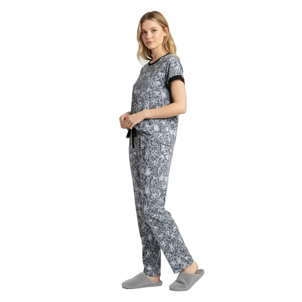 Lucky Brand Women's Floral Pajamas Sleepwear XL Blue Stretch Pockets Soft Cozy